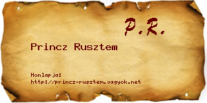 Princz Rusztem névjegykártya